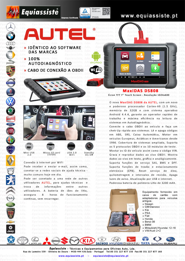 Autel Portugal - Equipamento de Autodiagnóstico MaxiDAS DS808