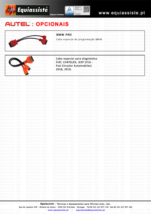 Autel Portugal - Equipamento de Autodiagnóstico cabos especiais