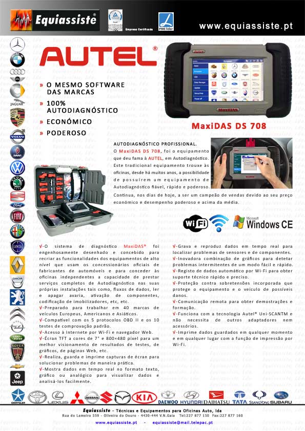 Autel - Equipamento de Autodiagnóstico Maxisys MAXIDAS DS708