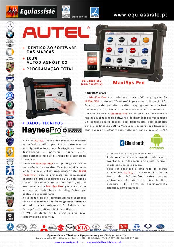 Autel - Equipamento de Autodiagnóstico Maxisys MS908 PRO
