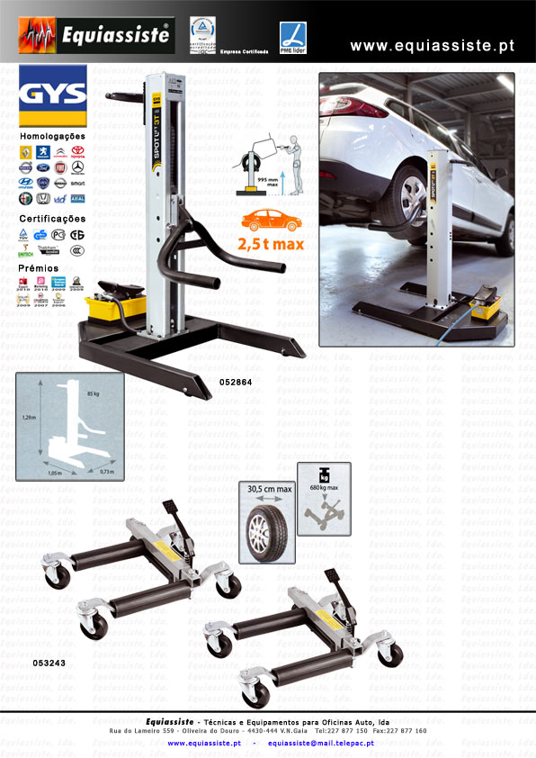 Elevador portatil de elevação lateral automoveis