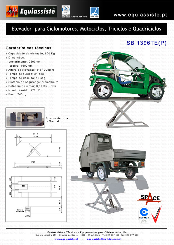 Elevador motas motociclos triciclos quadriciclos