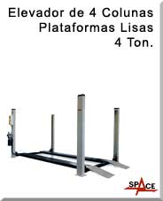 Elevador de 4 colunas plataformas lisas