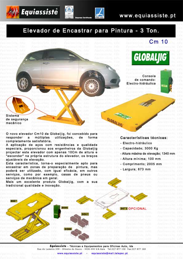 Elevador de encastrar para pintura zonas de preparação de pintura automóvel