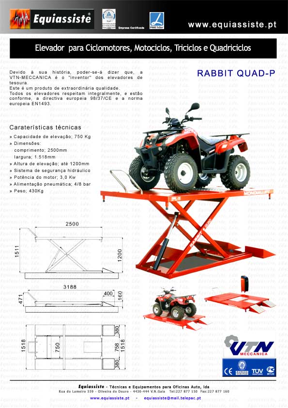 Elevador para quad moto 4 quatro motociclos