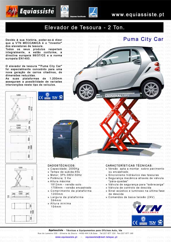 Elevadores de Tesoura veiculos automovel ligeiros pesados alinhamento de direções serviço de pneus rodas livres sobre o pavimento encastrar embutir