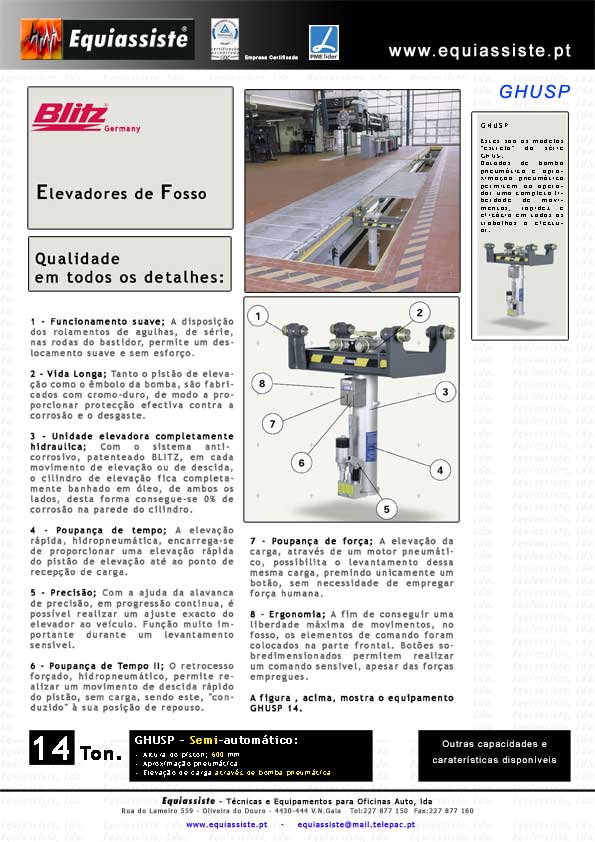 Elevador hidráulico para veículos pesados aplicação em fosso fossa