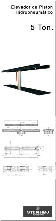 Elevadores hidropneumáticos para estação de serviço de 5 Ton