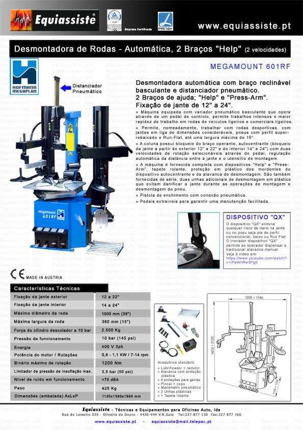 Hofmann - Desmontadora montadora de rodas automatica para ligeiros Megamount 601RF