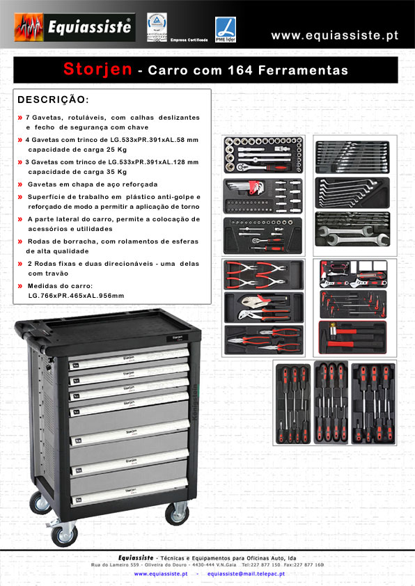 Storgen - Carro com 164 Ferramentas