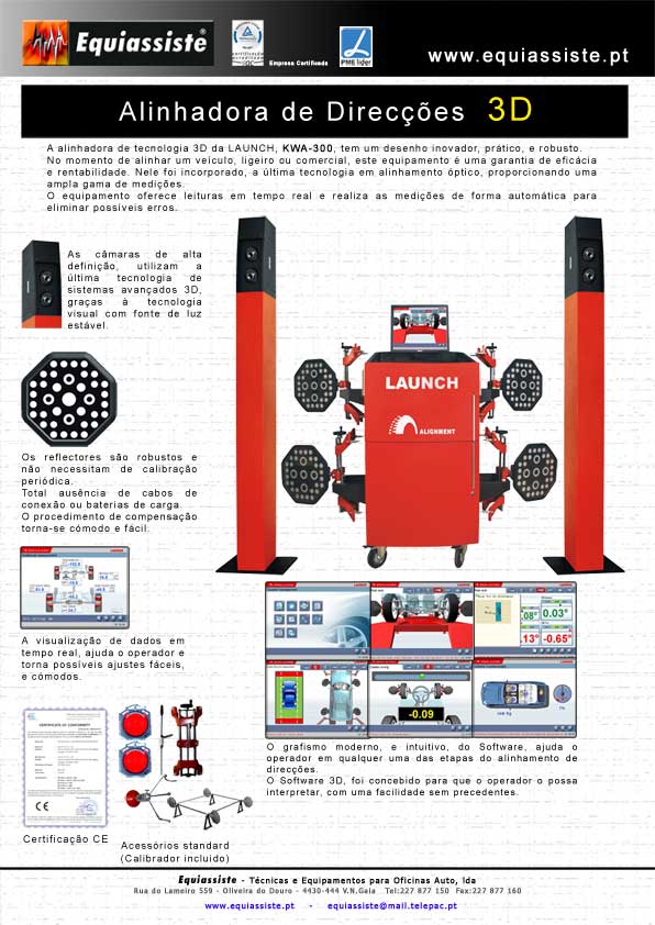 Alinhadora de direções 3D - Apta para veículos ligeiros e comerciais