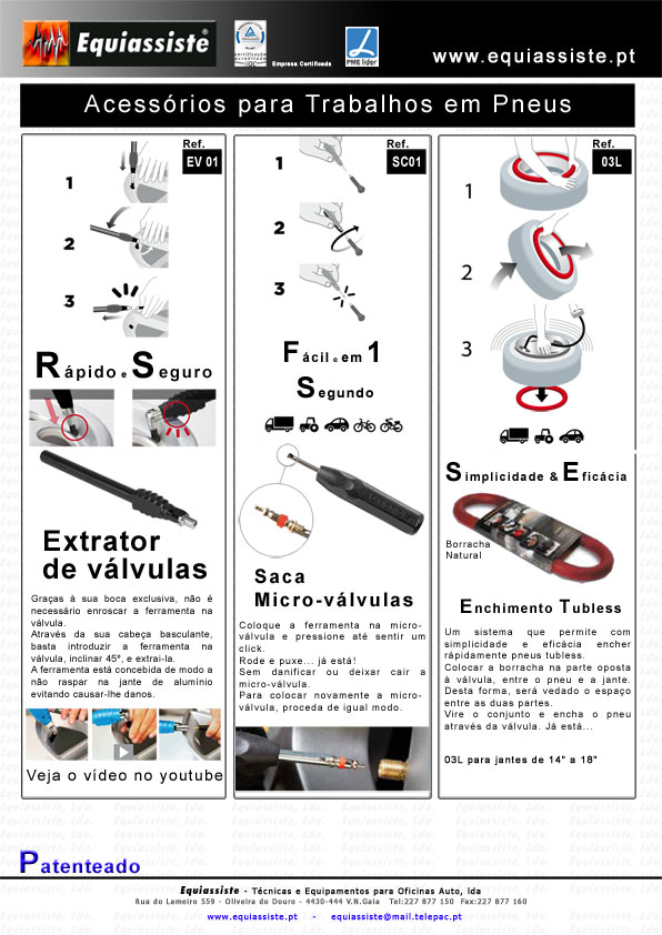 Utilnova Equiassiste Acessorios e Ferramentas para Trabalhar em Pneus