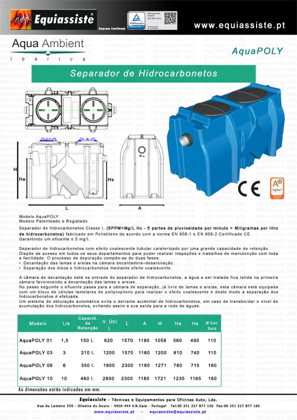 Aqua Ambient Portugal Separação Separadores de Hidrocarbonetos