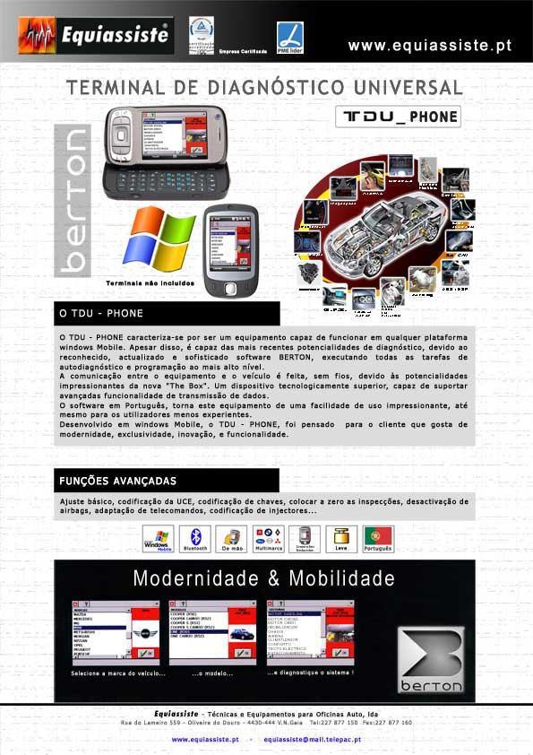 Autodiagnóstico para automóveis Berton Phone