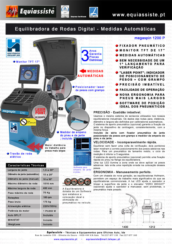 Hofmann-Equilibradora de rodas para ligeiros Megaspin_1200P
