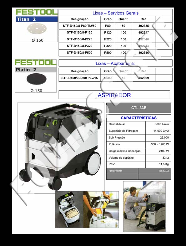 Festool - equipamentos para pintura e repintura automovel - ferramentas electricas e pneumaticas