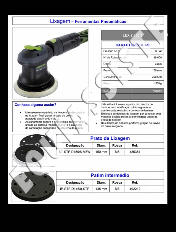 Festool - equipamentos para pintura e repintura automovel - ferramentas electricas e pneumaticas