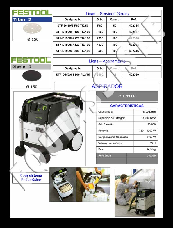 Festool - equipamentos para pintura e repintura automovel - ferramentas electricas e pneumaticas