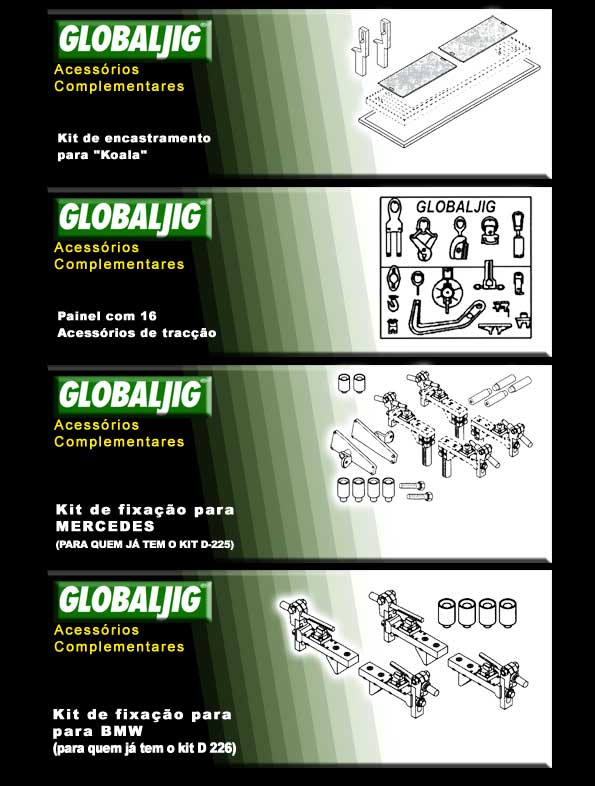 Globaljig esticadores de carroçaria  esticador de carroçaria serviços rápidos acessórios especiais para chapeiro chapa e pintura torre de esticar carroçarias robotizada traxo medição electrónica de cotas para carroçaria automóvel elevadores para zonas de preparação de pintura e diverso material associado a reparação de carroçaria automóvel