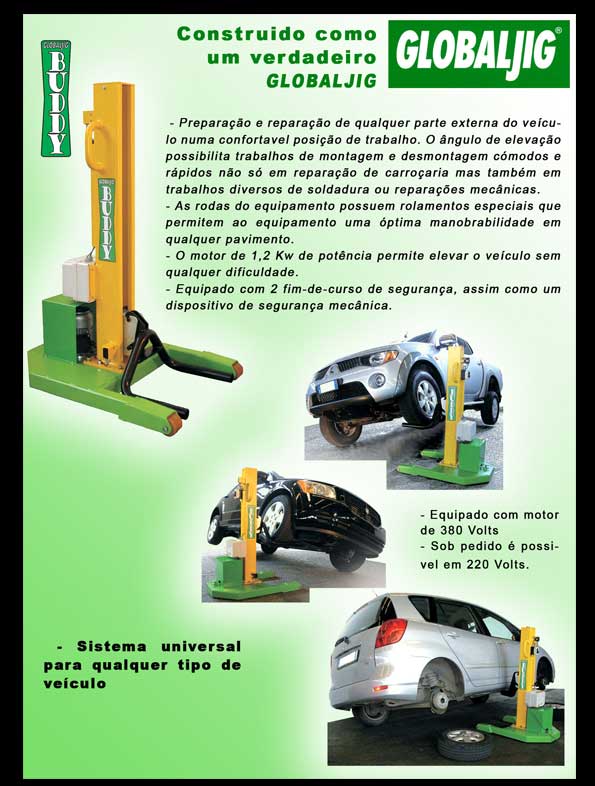 Globaljig esticadores de carroçaria  esticador de carroçaria serviços rápidos acessórios especiais para chapeiro chapa e pintura torre de esticar carroçarias robotizada traxo medição electrónica de cotas para carroçaria automóvel elevadores para zonas de preparação de pintura e diverso material associado a reparação de carroçaria automóvel