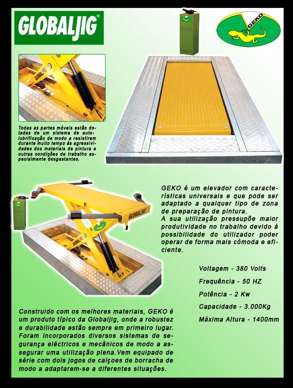 Globaljig esticadores de carroçaria  esticador de carroçaria serviços rápidos acessórios especiais para chapeiro chapa e pintura torre de esticar carroçarias robotizada traxo medição electrónica de cotas para carroçaria automóvel elevadores para zonas de preparação de pintura e diverso material associado a reparação de carroçaria automóvel