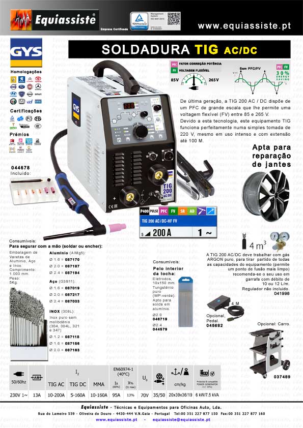 Soldadura Tig Reparação de jantes automóveis