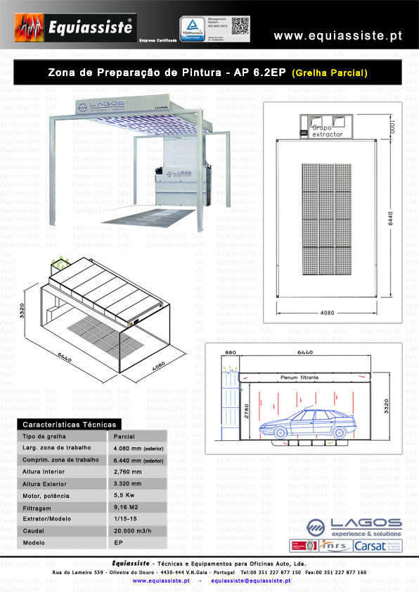 Lagos Portugal Cabina Estufa Pintura automovel zona de preparação de pintura AP62