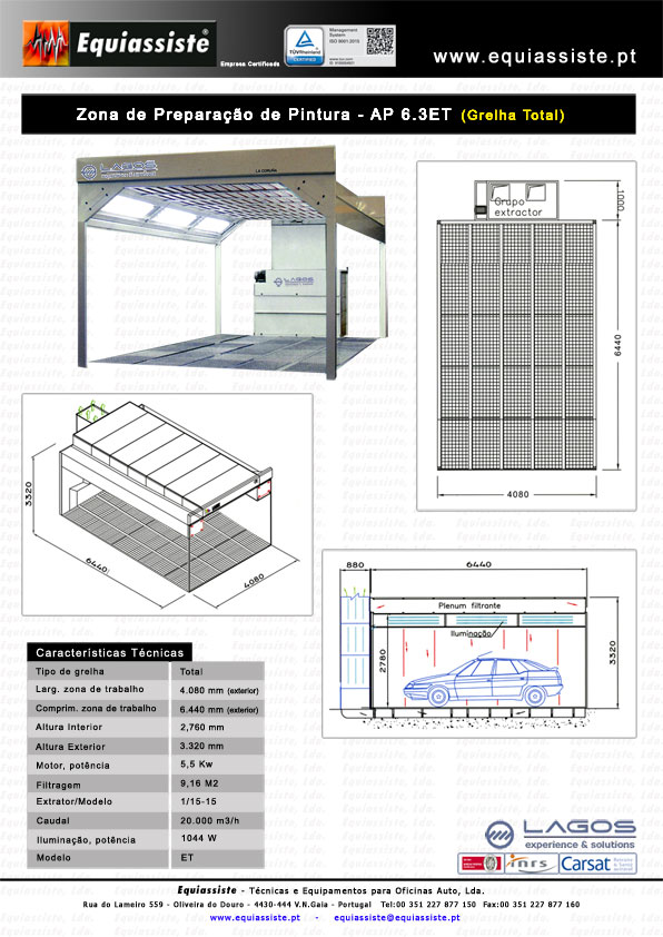 Lagos Portugal Cabina Estufa Pintura automovel Zona de Preparação de Pintura AP 63