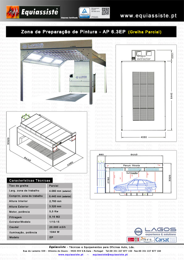 Lagos Portugal Cabina Estufa Pintura automovel Zona de Preparação de Pintura AP 63