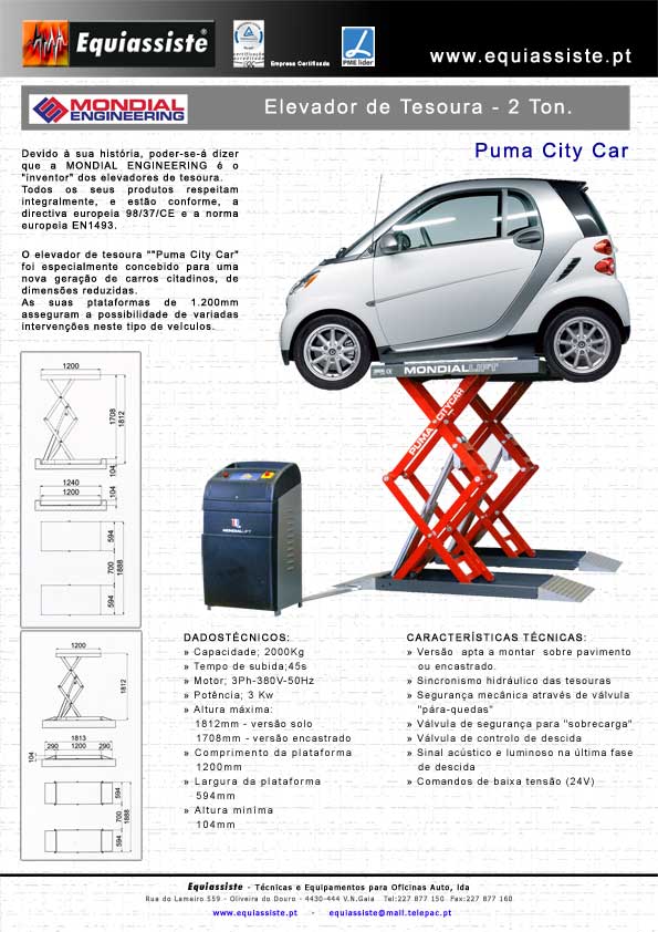 Elevadores de Tesoura veiculos automovel ligeiros pesados alinhamento de direções serviço de pneus rodas livres sobre o pavimento encastrar embutir