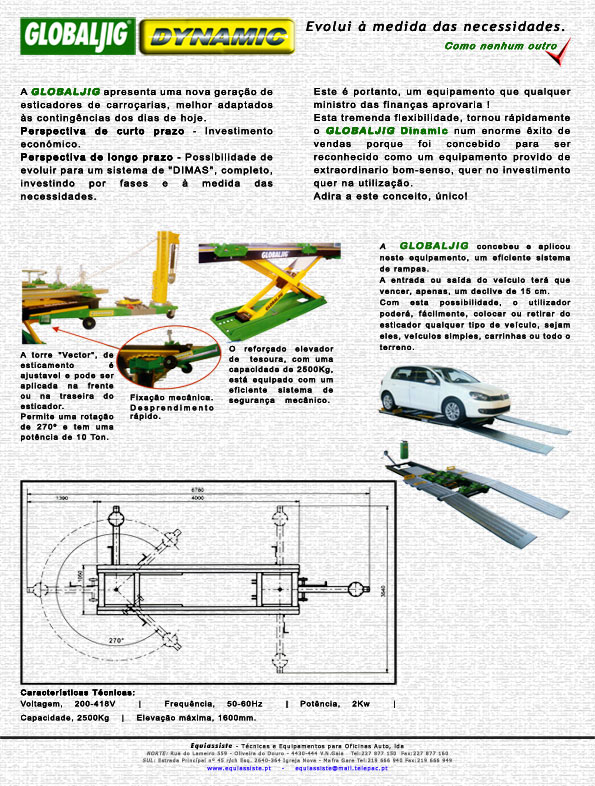 Globaljig esticadores de carroçaria  esticador de carroçaria serviços rápidos acessórios especiais para chapeiro chapa e pintura torre de esticar carroçarias robotizada traxo medição electrónica de cotas para carroçaria automóvel elevadores para zonas de preparação de pintura e diverso material associado a reparação de carroçaria automóvel