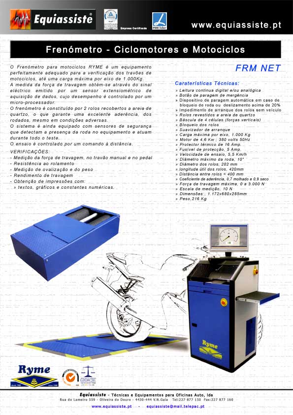 Ryme - Frenómetro para Ciclomotores e Motociclos motas