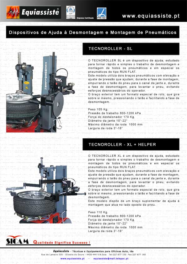 Sicam - Ajuda à desmontagem e montagem de pneus de baixo perfil runflat