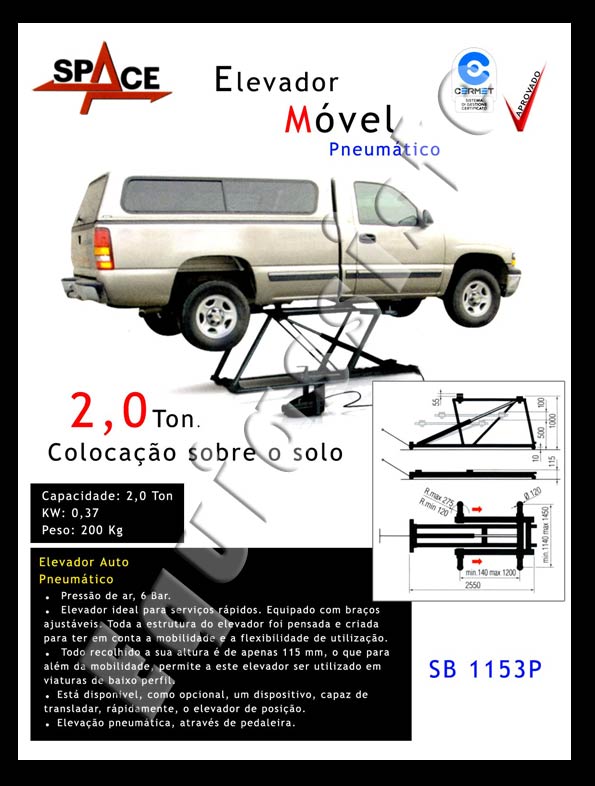 Elevador de tesoura para automóveis especial para chapeiro e pintura