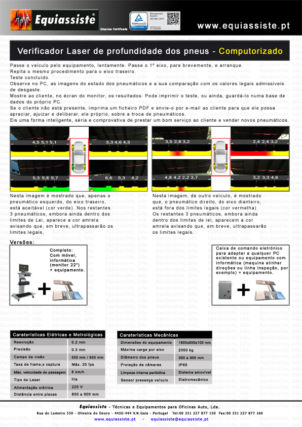 Space Verificador de desgaste de piso de pneus computorizado