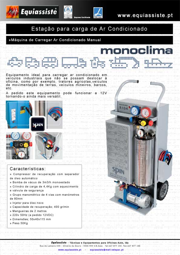 máquina de carregar ar condicionado especialmente apta para veículos industriais