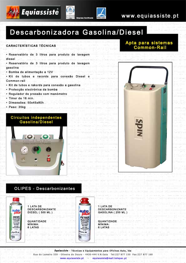 Descarbonizadora Para Veículos a Gasolina e Diesel