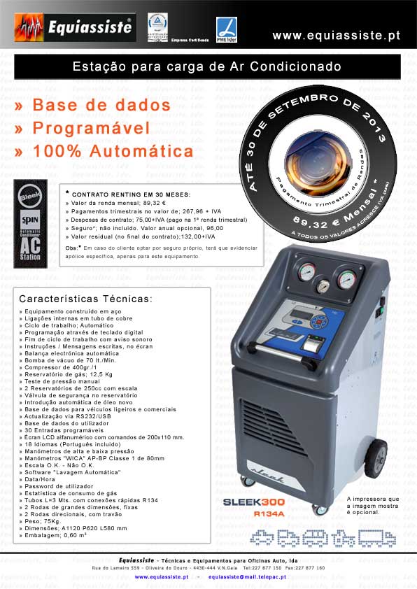 Máquina de carregar condicionado automóvel promoção Renting