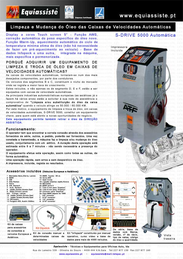 Mudança e limpeza de óleo em caixas de velocidades automaticas - acessórios especiais para ATF