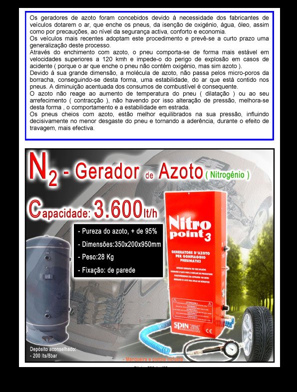 gerador de azoto para ligeiros