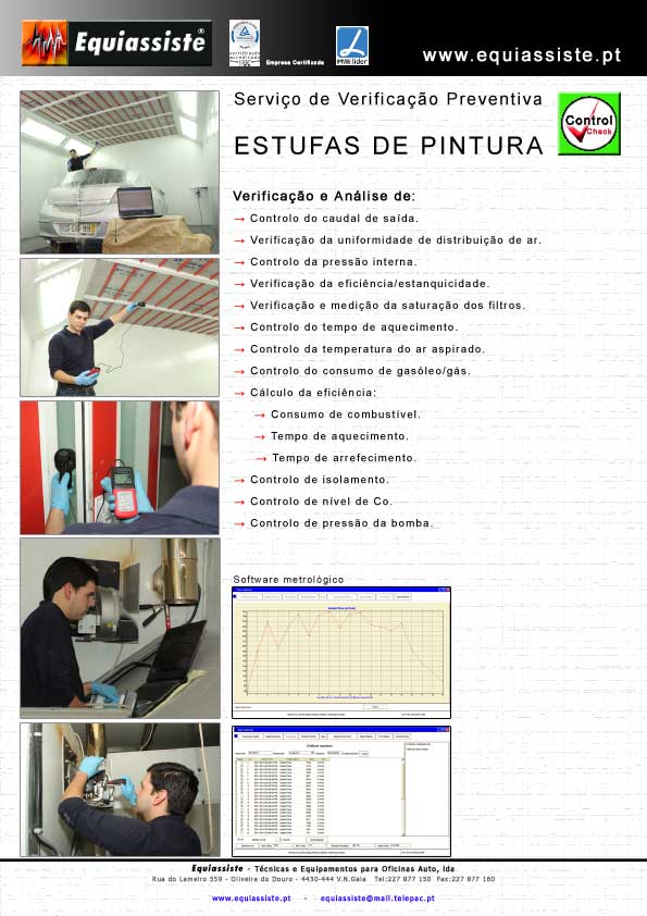 Equiassiste Serviço de verificação preventiva para oficinas de automóveis estufas de pintura cabinas de pintura