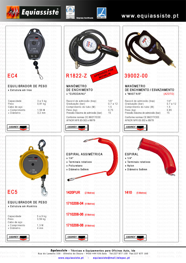 Universal Tools e Cedrey - Chaves pneumáticas de Impacto e enroladores manómetros para enchimento de pneus pneumaticos mangueiras balanceadores de peso enroladores de ar e eletricos