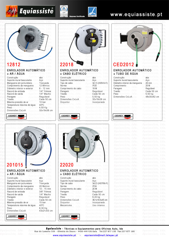 Universal Tools e Cedrey - Chaves pneumáticas de Impacto e enroladores manómetros para enchimento de pneus pneumaticos mangueiras balanceadores de peso enroladores de ar e eletricos